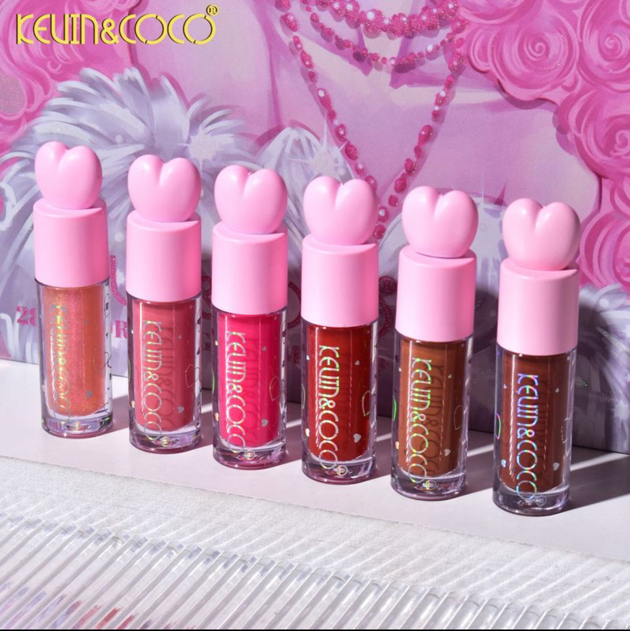 Conjunto de Brilho Labial KEVIN & COCO - 21 Cores Incríveis!