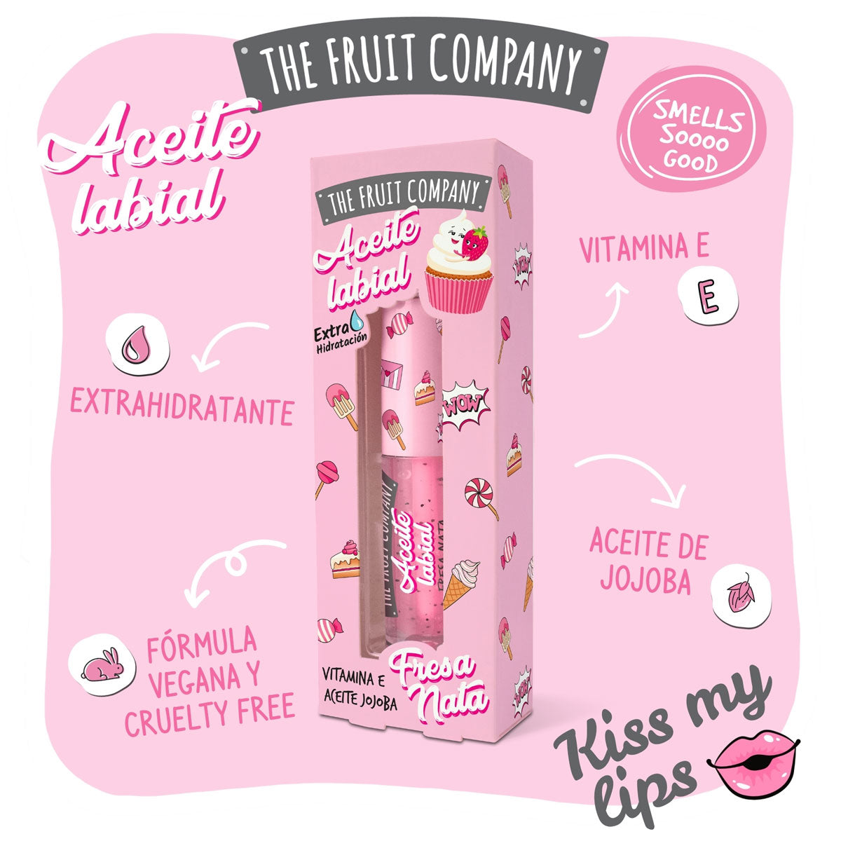 Lip Oil Morango e Nata